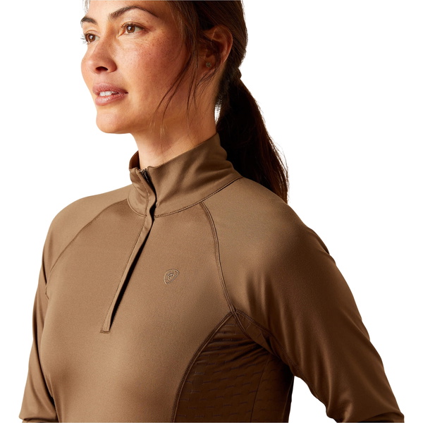Ariat Womens Lowell 2.0 1/4 Zip Baselayer 10046606 - Canteen